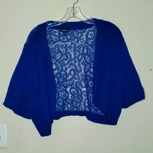 Torrid Size 4 Royal Blue Lace Back Shrug